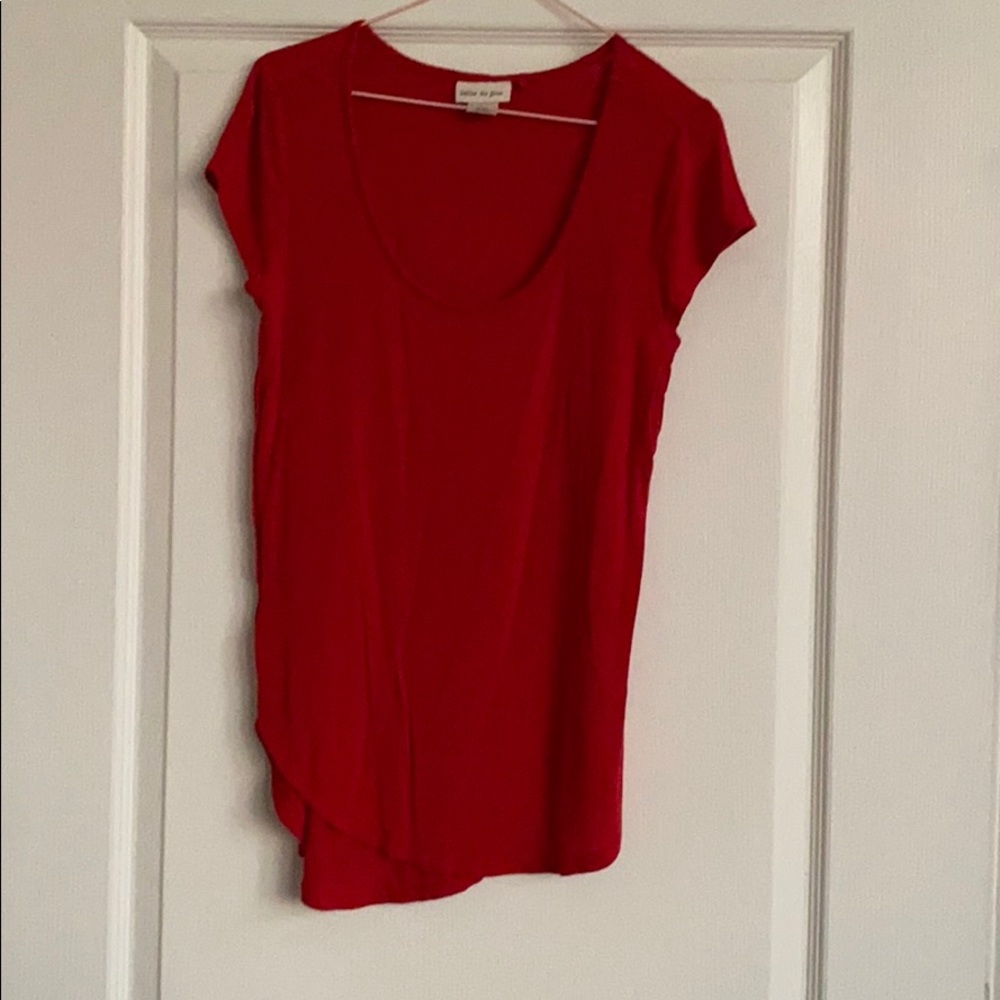 Red Silky Belle Du Jour Blouse